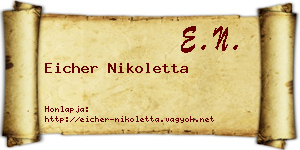 Eicher Nikoletta névjegykártya